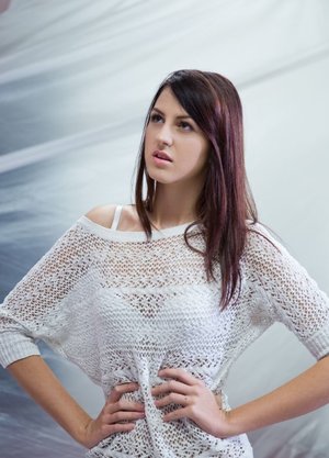 18 year old girl drips cum from tongue after having just lost her virginity